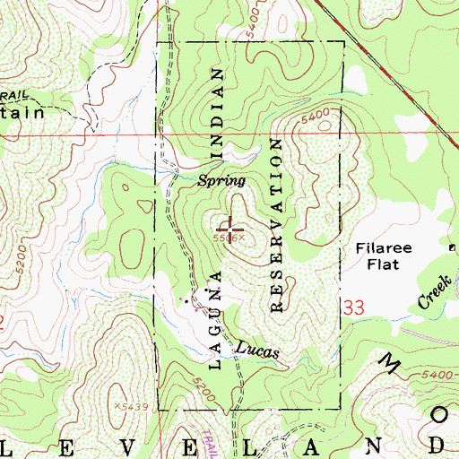 Topographic Map of Laguna Indian Reservation (historical), CA