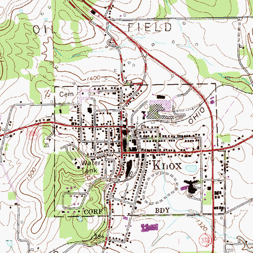 Topographic Map of Knox Area Volunteer Ambulance Company, PA