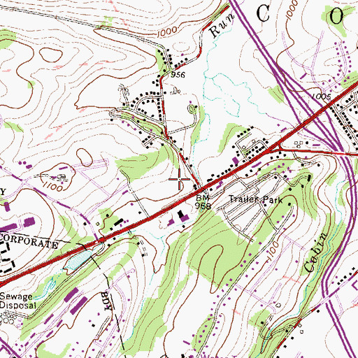 Topographic Map of Centre Lifelink Emergency Medical Services Company 25, PA