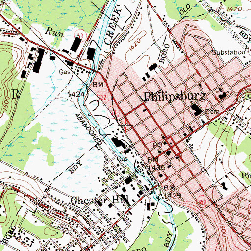 Topographic Map of Moshannon Valley Emergency Medical Services Company 23, PA