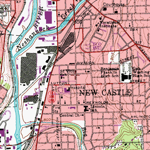 Topographic Map of Pennsylvania Medical Transport Medevac Ambulance Station 2, PA