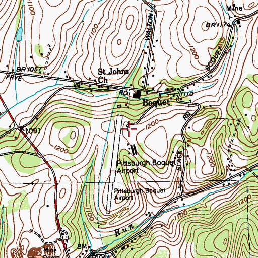 Topographic Map of Life Flight 6 Greensburg - Jeannette Regional Airport, PA