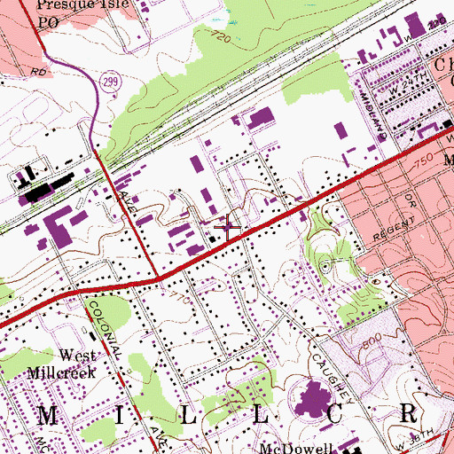 Topographic Map of Millcreek Paramedic Service, PA