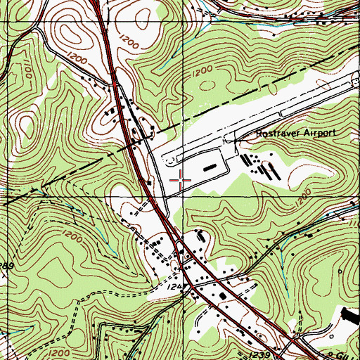 Topographic Map of Life Flight 5 Westmoreland Airport Authority Rostraver, PA
