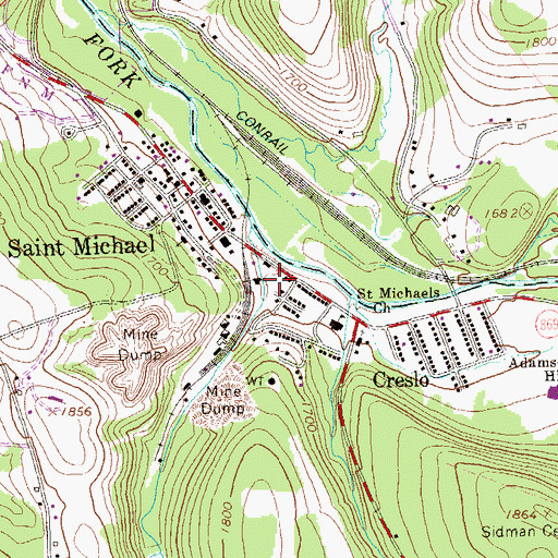 Topographic Map of Forest Hills Area Ambulance Association Station 78, PA