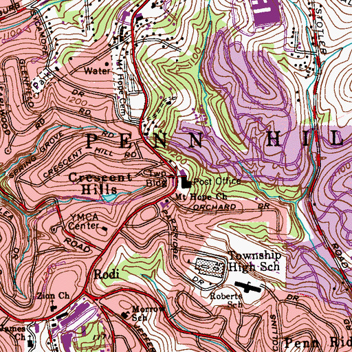 Topographic Map of Penn Hills Emergency Medical Services, PA