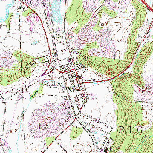 Topographic Map of Northwestern Emergency Medical Services, PA