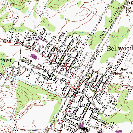 Topographic Map of Altoona Mobile Emergency Department Authority, PA