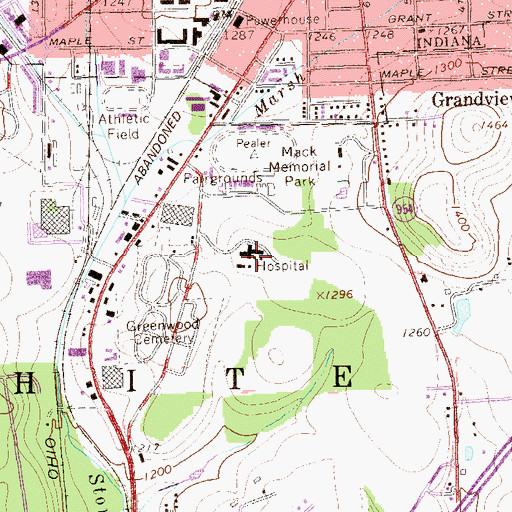Topographic Map of Citizens Ambulance Service Indiana Station Headquarters, PA