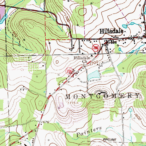 Topographic Map of Citizens Ambulance Service Hillsdale Station 40, PA