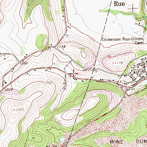Topographic Map of Fayette Emergency Medical Services Tri - Town Station, PA