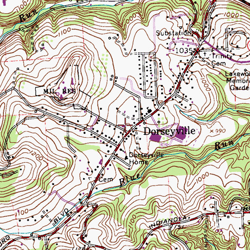 Topographic Map of Seneca Area Emergency Services Station 165, PA