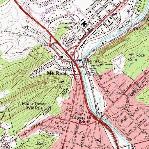 Topographic Map of Fame Emergency Medical Services, PA
