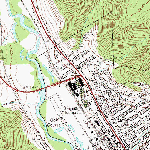 Topographic Map of Port Area Ambulance Service, PA
