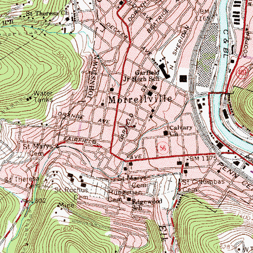 Topographic Map of West End Ambulance Service Station 35, PA