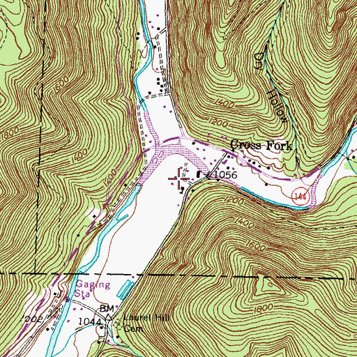 Topographic Map of Kettle Creek Ambulance Association, PA