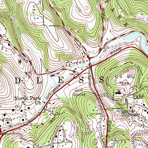Topographic Map of McCandless Franklin Park Ambulance Authority Station 130, PA