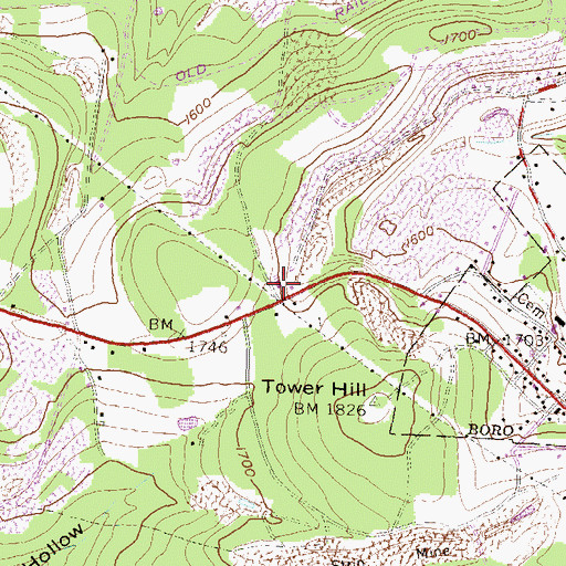 Topographic Map of Snow Shoe Emergency Medical Services Company 29, PA