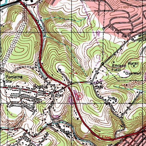 Topographic Map of Jefferson Hills Area Ambulance Association Station 590, PA