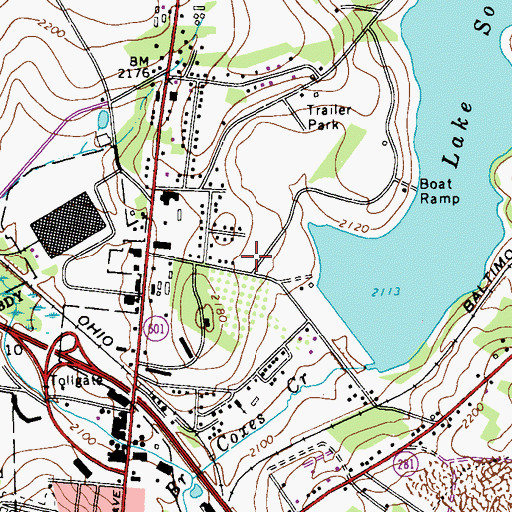 Topographic Map of Somerset Area Ambulance Association, PA