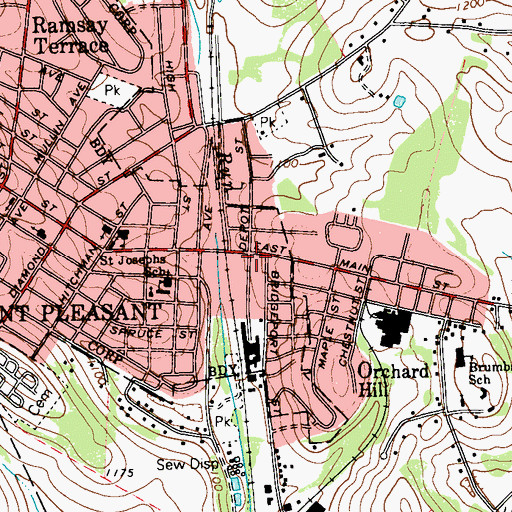Topographic Map of Mount Pleasant Emergency Medical Services Medic 10, PA