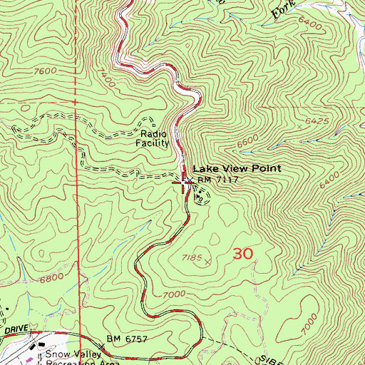 Topographic Map of Lake View Point, CA