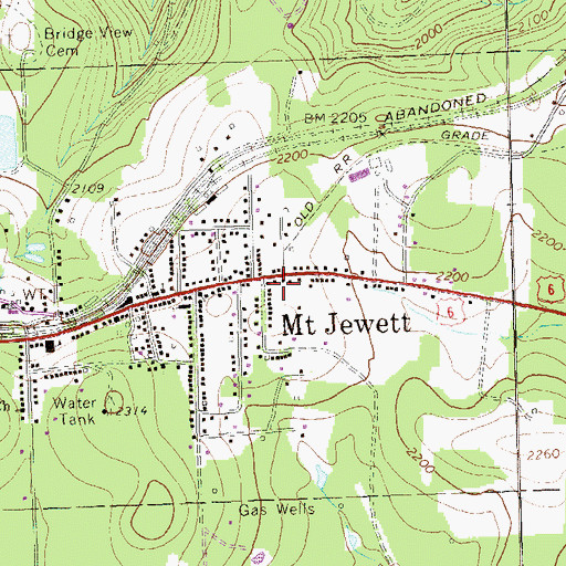 Topographic Map of Mount Jewett Area Ambulance Association, PA