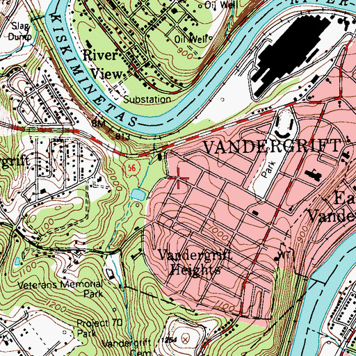 Topographic Map of Caporalli and Scanga Ambulance Service, PA