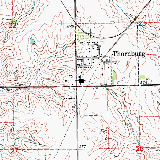 Topographic Map of Tri - County Junior High School, IA