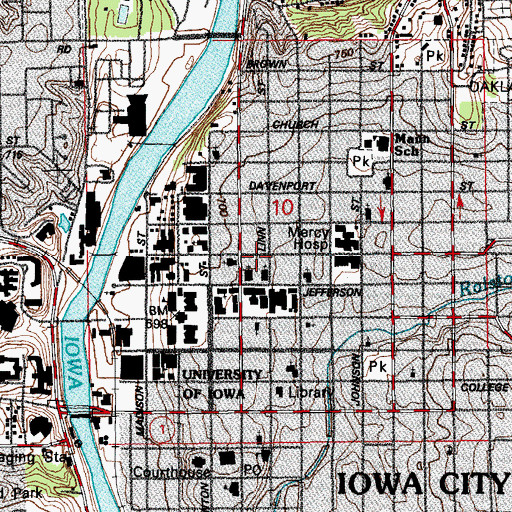 Topographic Map of La James International College, IA
