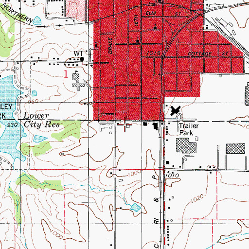 Topographic Map of Appanoose County Alternative High School, IA