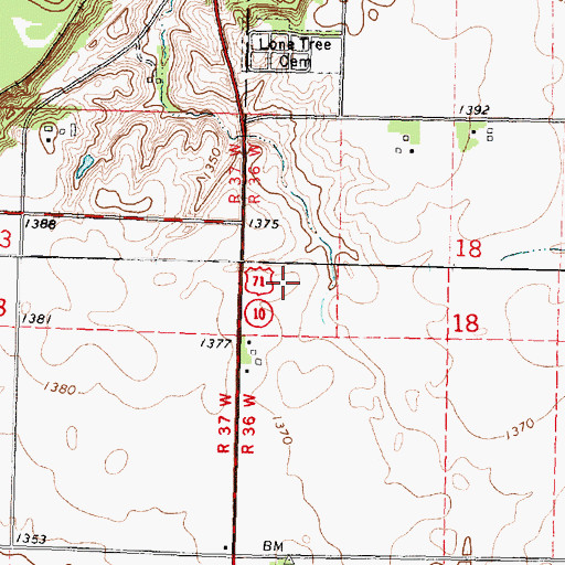 Topographic Map of Sioux Central Middle School, IA