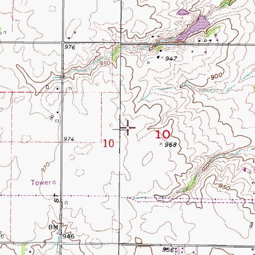 Topographic Map of Summit Middle School, IA