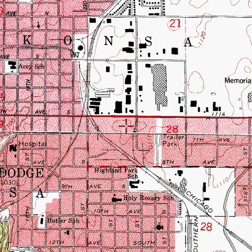 Topographic Map of La James International College - Fort Dodge Campus, IA