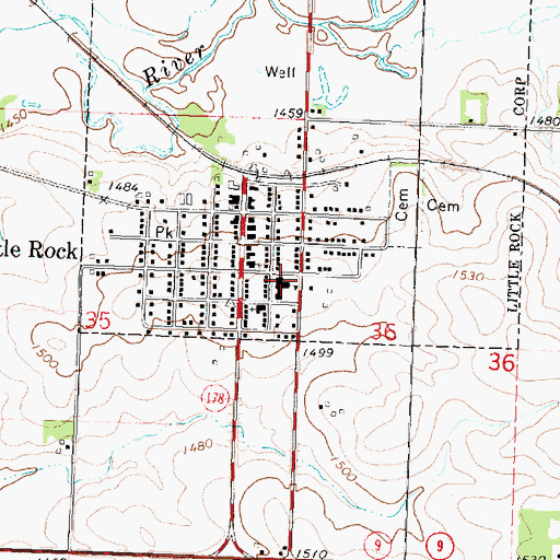 Topographic Map of Little Rock Elementary School, IA