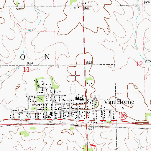 Topographic Map of Benton Community Middle School, IA