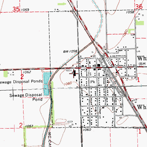 Topographic Map of Whiting High School, IA