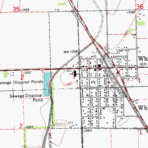 Topographic Map of Whiting High School, IA