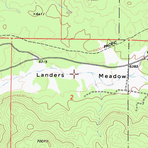 Topographic Map of Landers Meadow, CA