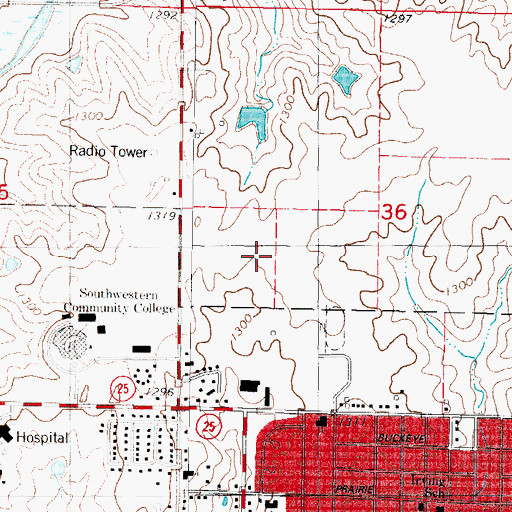 Topographic Map of Creston Elementary School, IA