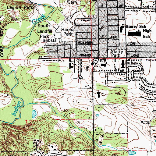 Topographic Map of Grace Baptist Academy, IA