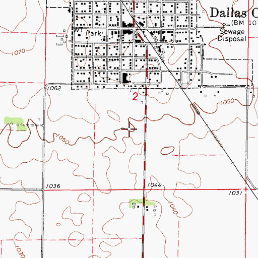 Topographic Map of Dallas Center Elementary School, IA