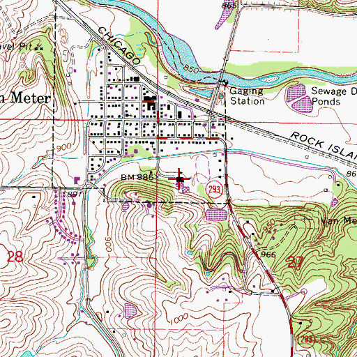 Topographic Map of Van Meter Junior - Senior High School, IA