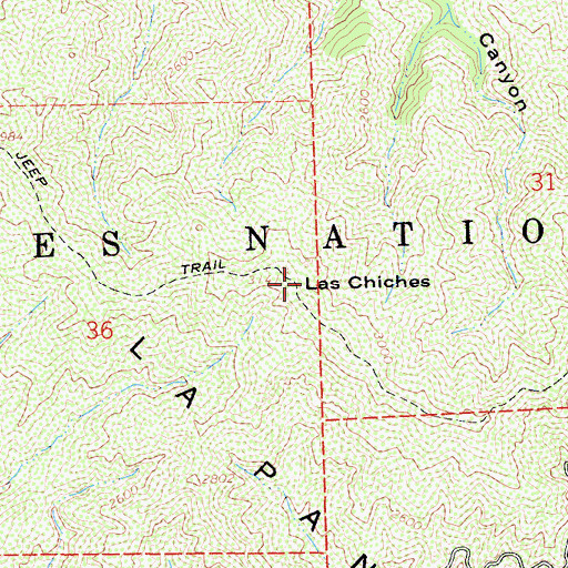 Topographic Map of Las Chiches, CA