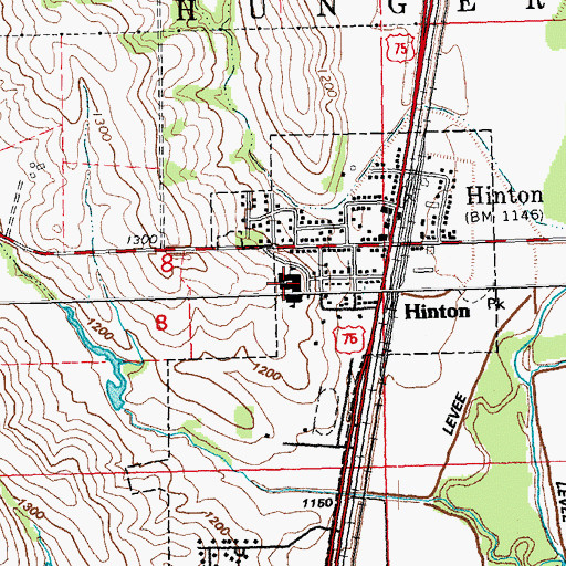 Topographic Map of Hinton Middle School, IA