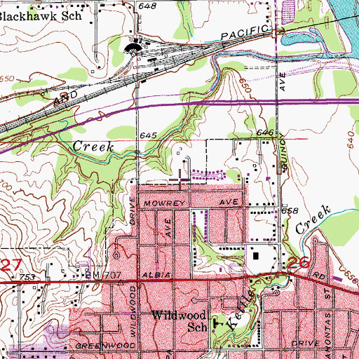 Topographic Map of Calvary Baptist School, IA
