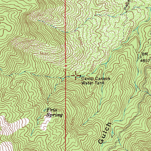 Topographic Map of Camp Carlock Water Tank, AZ