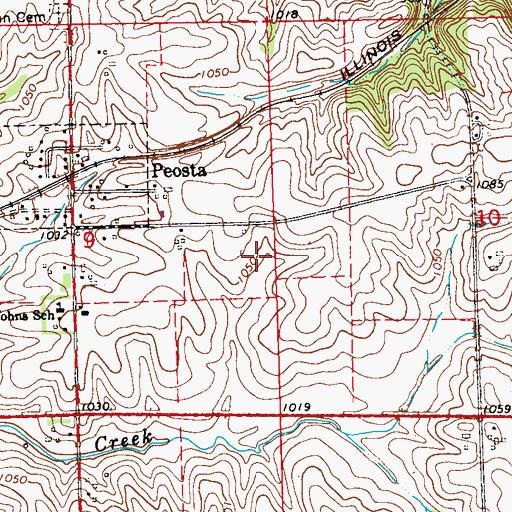 Topographic Map of Peosta Elementary School, IA
