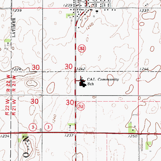 Topographic Map of CAL Elementary School, IA