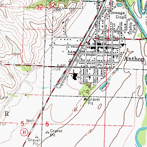 Topographic Map of Anthon - Oto - Maple Valley Middle School, IA